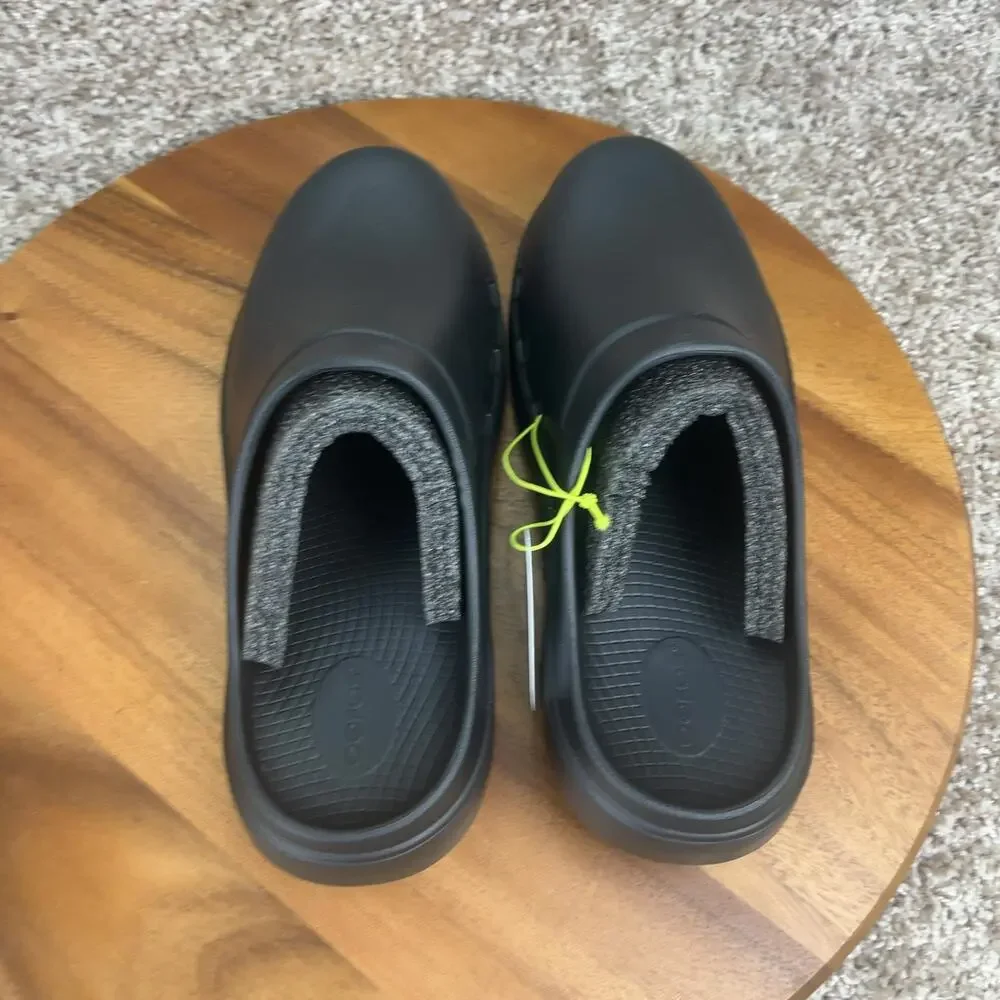 OOFOS OOClog Rubber Clog Mule Slip On Men's Size 9 Comfort Recovery Shoe Black